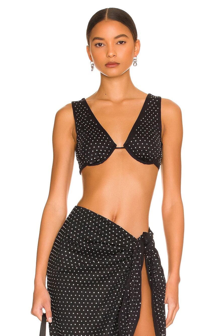 NBD Ilaria Bralette Crop Top Rhinestone Going Out Festival Party Evening NYE XL